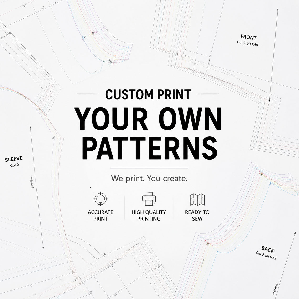 Print Your Own Sewing Patterns, A0 White Paper with NO Tapping