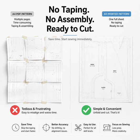 Print Your Own Sewing Patterns, A0 White Paper with NO Tapping